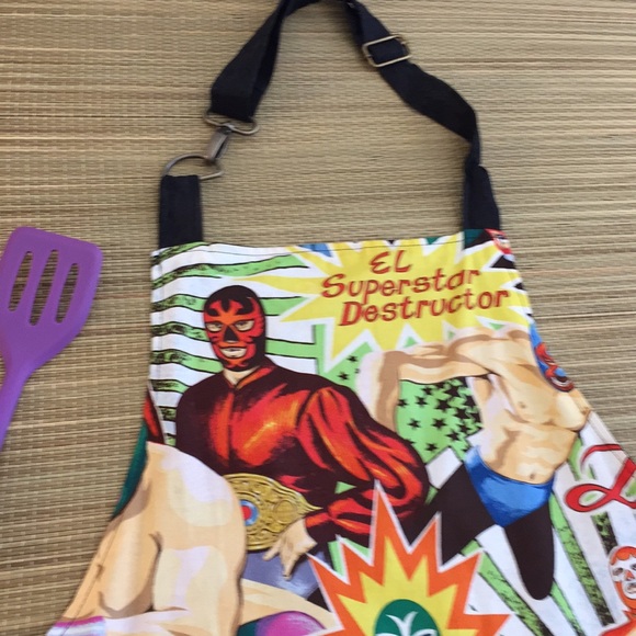 NWOT lucha libre kitsch reversible apron - Picture 5 of 8